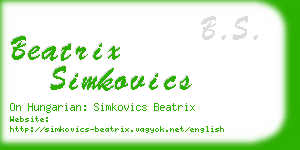 beatrix simkovics business card